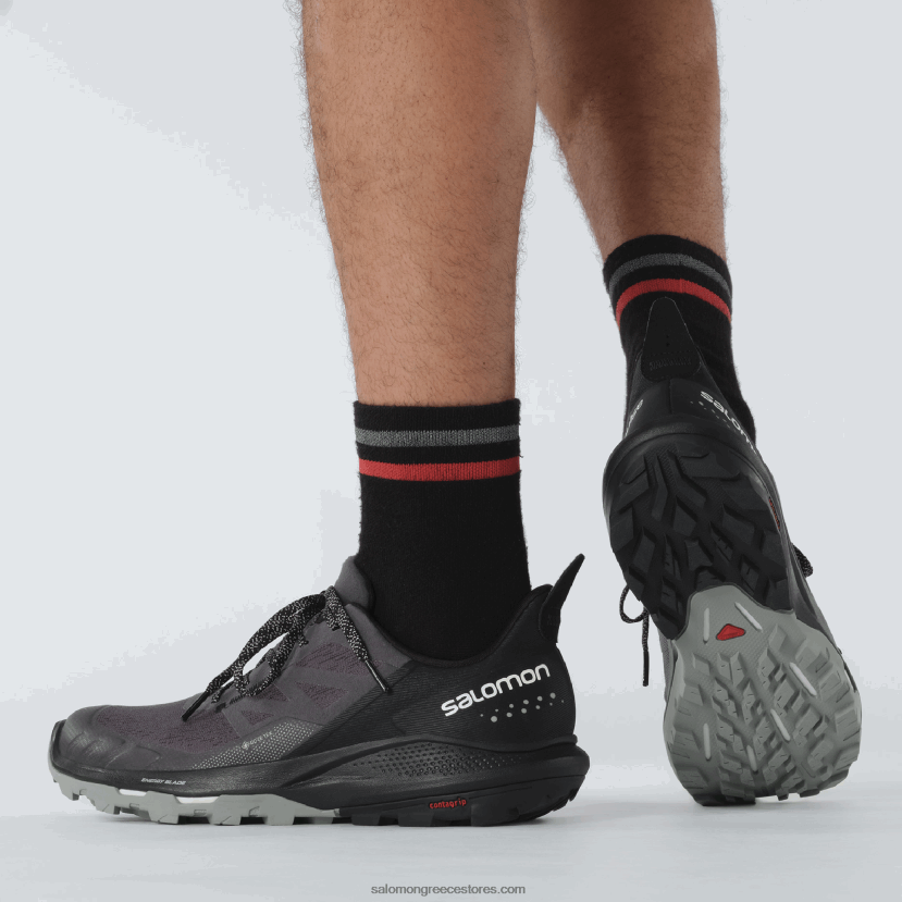 ανδρικά παπούτσια πεζοπορίας - outpulse gore-tex Salomon μαγνήτης/μαύρος/σφυρήλατο σίδερο DXFPHB44