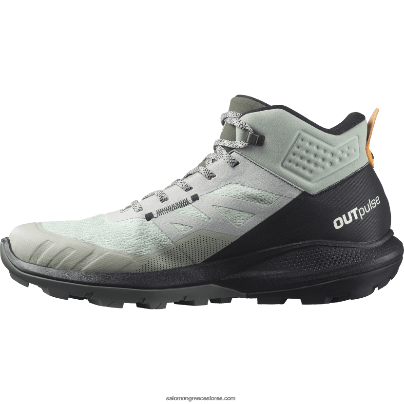 ανδρικές μπότες πεζοπορίας - outpulse mid gore-tex Salomon σφυρήλατο σίδερο/μαύρο/ζωντανό πορτοκαλί DXFPHB31