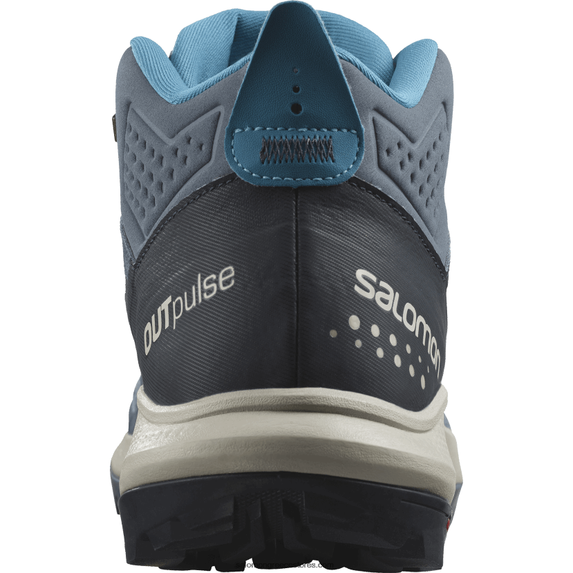 ανδρικές μπότες πεζοπορίας - outpulse mid gore-tex Salomon china blue/carbon/lunar rock DXFPHB32