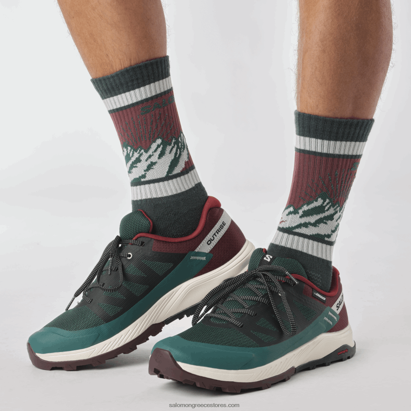 ανδρικά παπούτσια πεζοπορίας - outrise clima αδιάβροχο Salomon πεύκο ponderosa/πικρή σοκολάτα/πάγος βανίλιας DXFPHB55