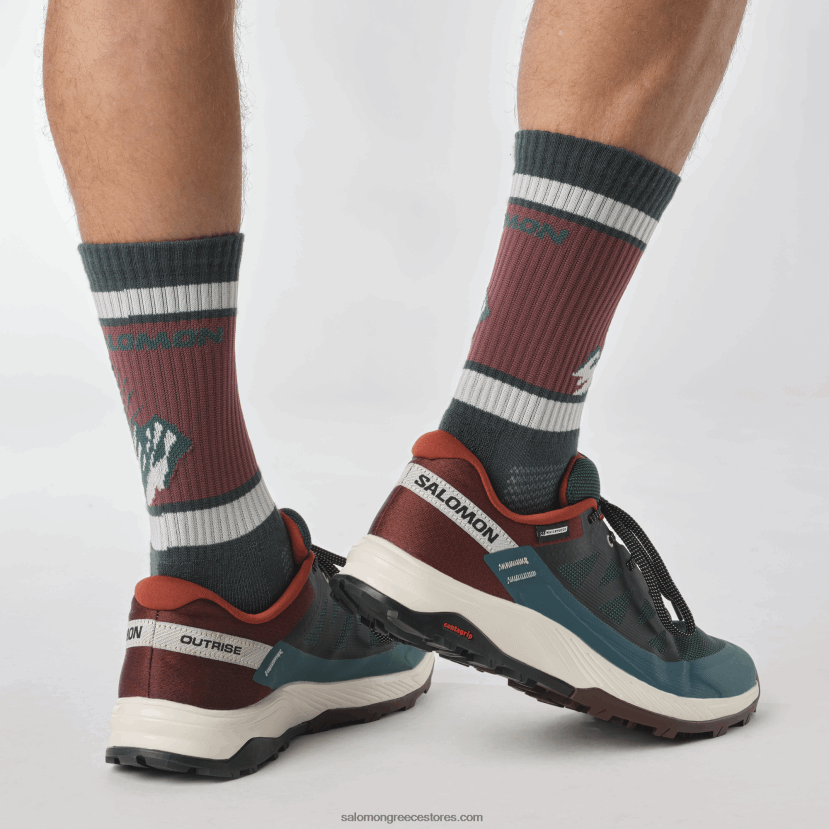 ανδρικά παπούτσια πεζοπορίας - outrise clima αδιάβροχο Salomon πεύκο ponderosa/πικρή σοκολάτα/πάγος βανίλιας DXFPHB55