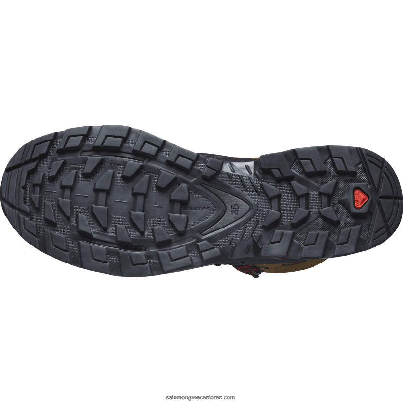 ανδρικές δερμάτινες μπότες πεζοπορίας - quest 4 gore-tex Salomon καουτσούκ/μαύρο/φλογερό κόκκινο DXFPHB4