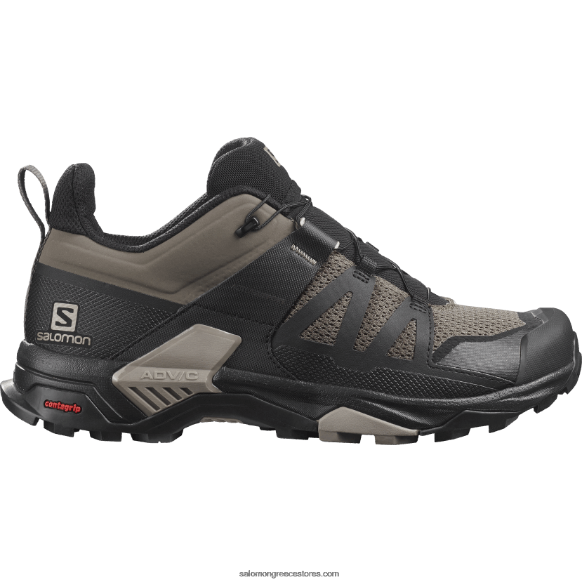 ανδρικά παπούτσια πεζοπορίας - x ultra 4 Salomon κορδόνι bungee/μαύρο/vintage χακί DXFPHB27