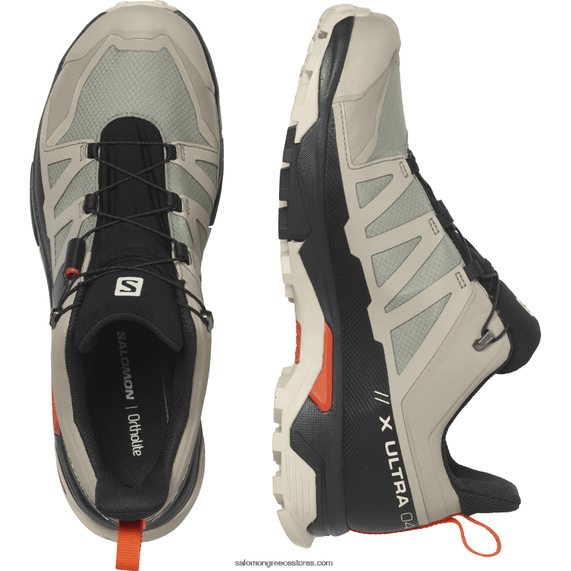 ανδρικά παπούτσια πεζοπορίας - x ultra 4 gore-tex Salomon vintage χακί/μαύρο/ντοματίνι DXFPHB18
