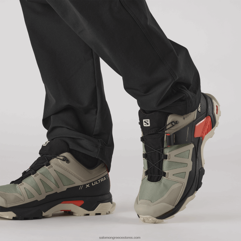 ανδρικά παπούτσια πεζοπορίας - x ultra 4 gore-tex Salomon vintage χακί/μαύρο/ντοματίνι DXFPHB18