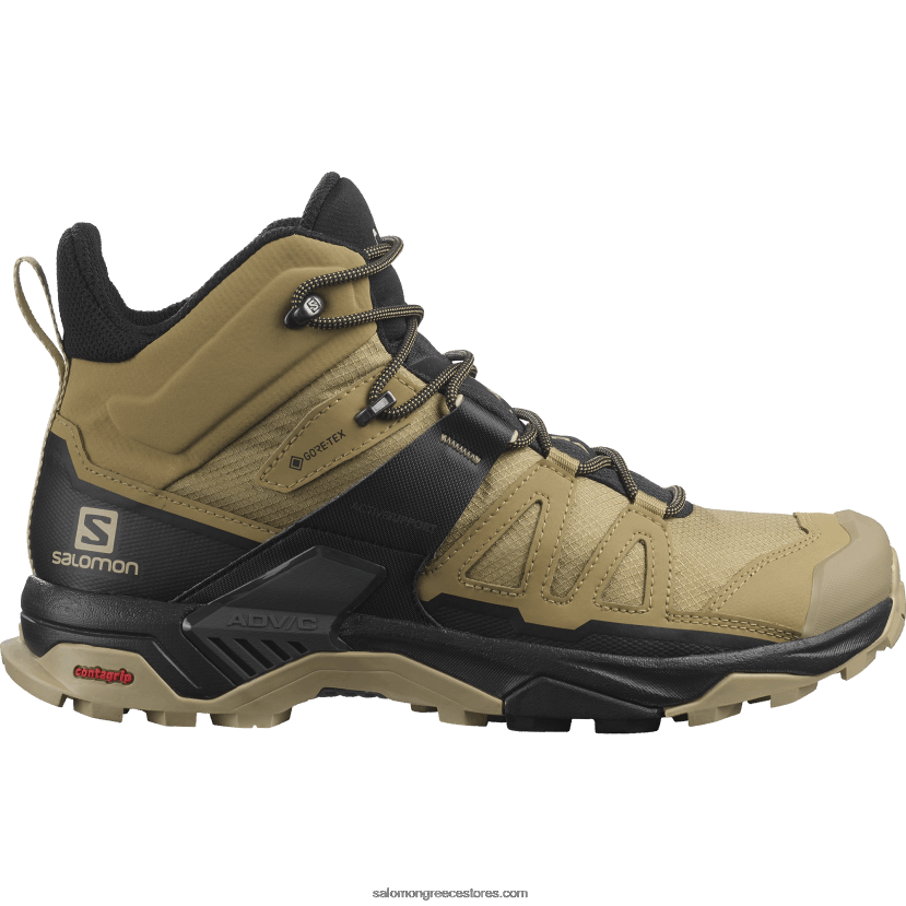 ανδρικές μπότες πεζοπορίας - x ultra 4 mid gore-tex Salomon φύκια/μαύρο/σαφάρι DXFPHB12