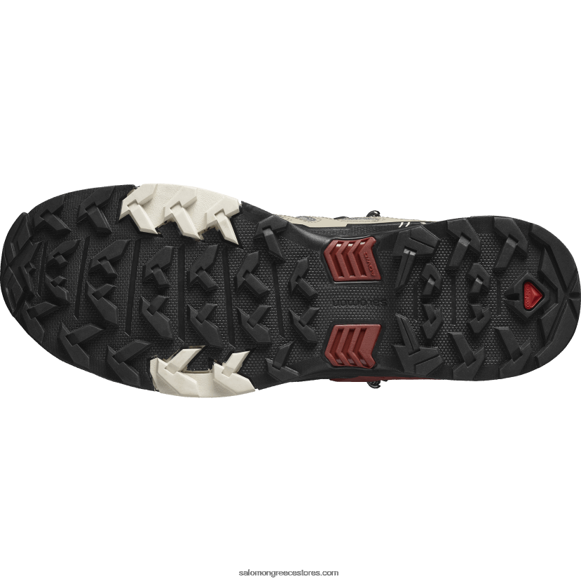 ανδρικές μπότες πεζοπορίας - x ultra 4 mid gore-tex Salomon vintage χακί/μαύρη/καμένη χένα DXFPHB11