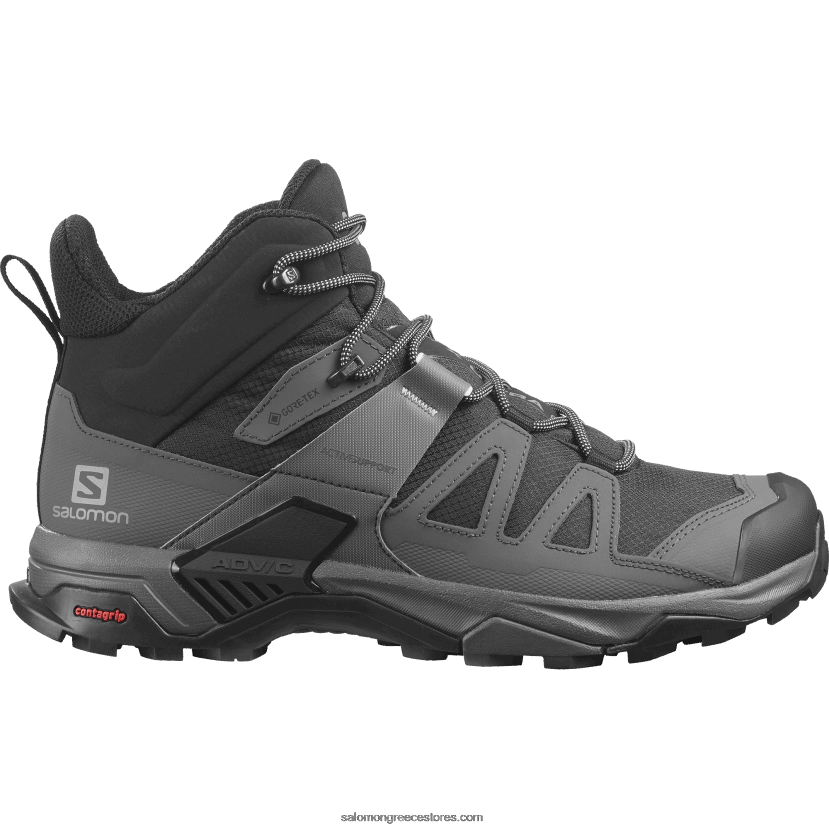 ανδρικές μπότες πεζοπορίας - x ultra 4 mid wide gore-tex Salomon μαύρο/μαγνήτης/μπλε μαργαριτάρι DXFPHB42