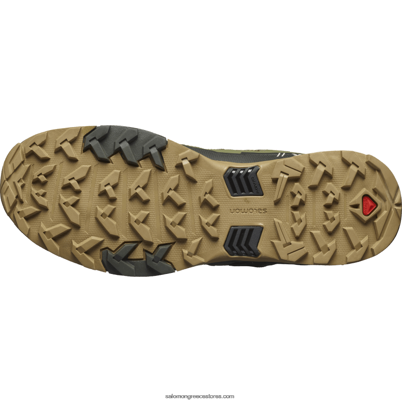 ανδρικές μπότες πεζοπορίας - x ultra 4 mid wide gore-tex Salomon βαθύ λειχήνα πράσινο / τύρφη / φύκια DXFPHB43