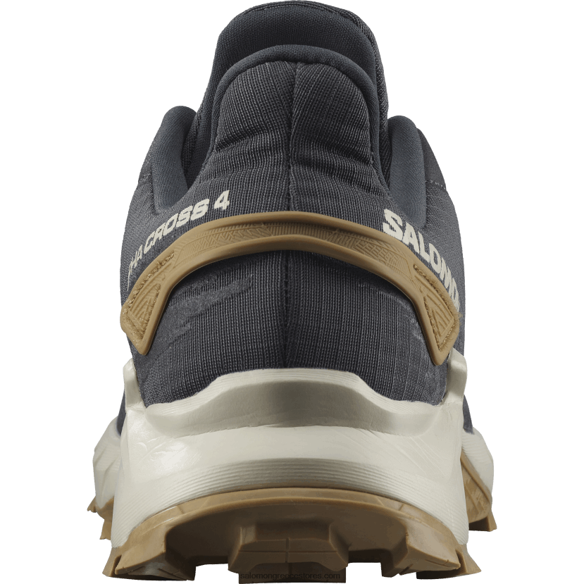 ανδρικά παπούτσια τρεξίματος - alphacross 4 Salomon έβενος / βροχερή μέρα / φάντασμα DXFPHB1483