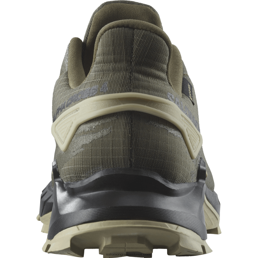 ανδρικά παπούτσια τρεξίματος - alphacross 4 gore-tex Salomon νύχτα ελιάς/μαύρο/γκρι βρύα DXFPHB1477
