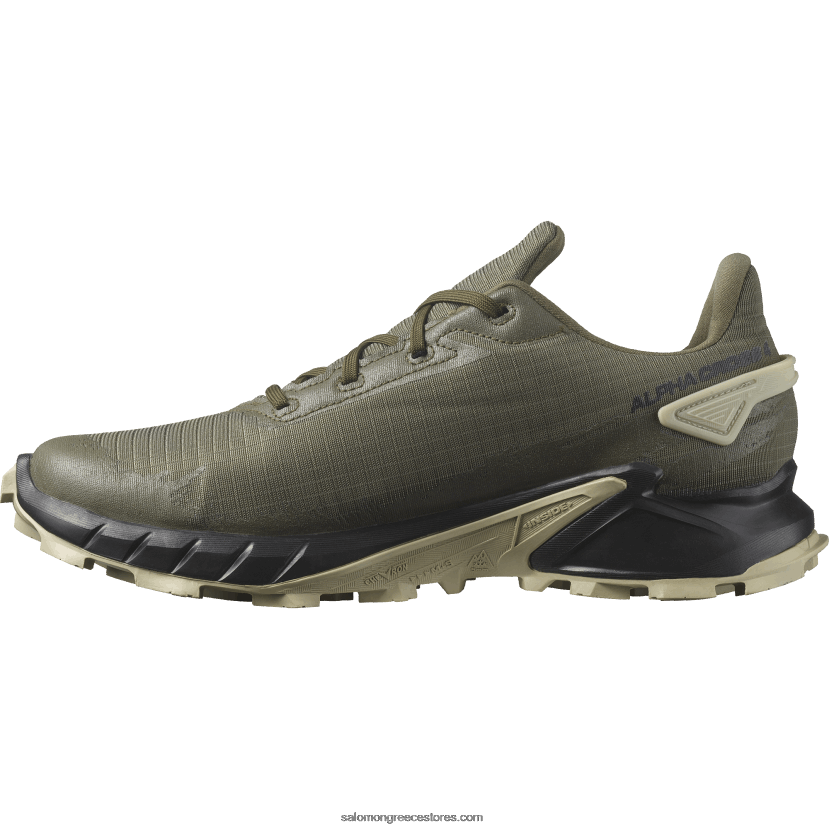 ανδρικά παπούτσια τρεξίματος - alphacross 4 gore-tex Salomon νύχτα ελιάς/μαύρο/γκρι βρύα DXFPHB1477