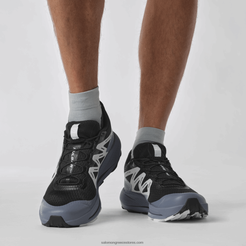 ανδρικά παπούτσια τρεξίματος - pulsar trail Salomon μαύρο/μπλε της Κίνας/αρκτικός πάγος DXFPHB1459