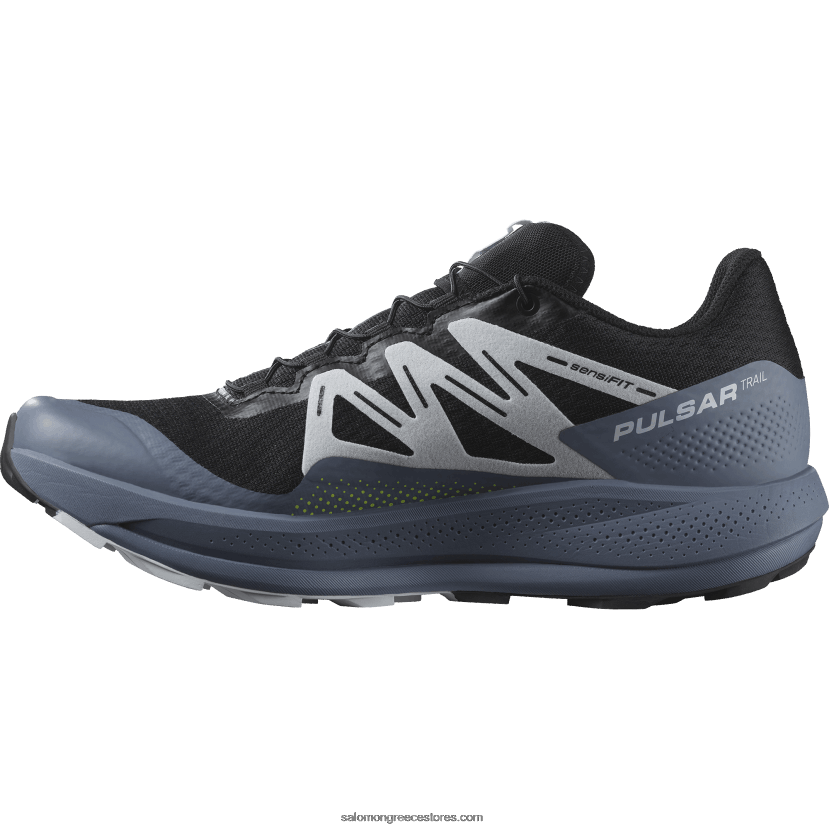 ανδρικά παπούτσια τρεξίματος - pulsar trail Salomon μαύρο/μπλε της Κίνας/αρκτικός πάγος DXFPHB1459