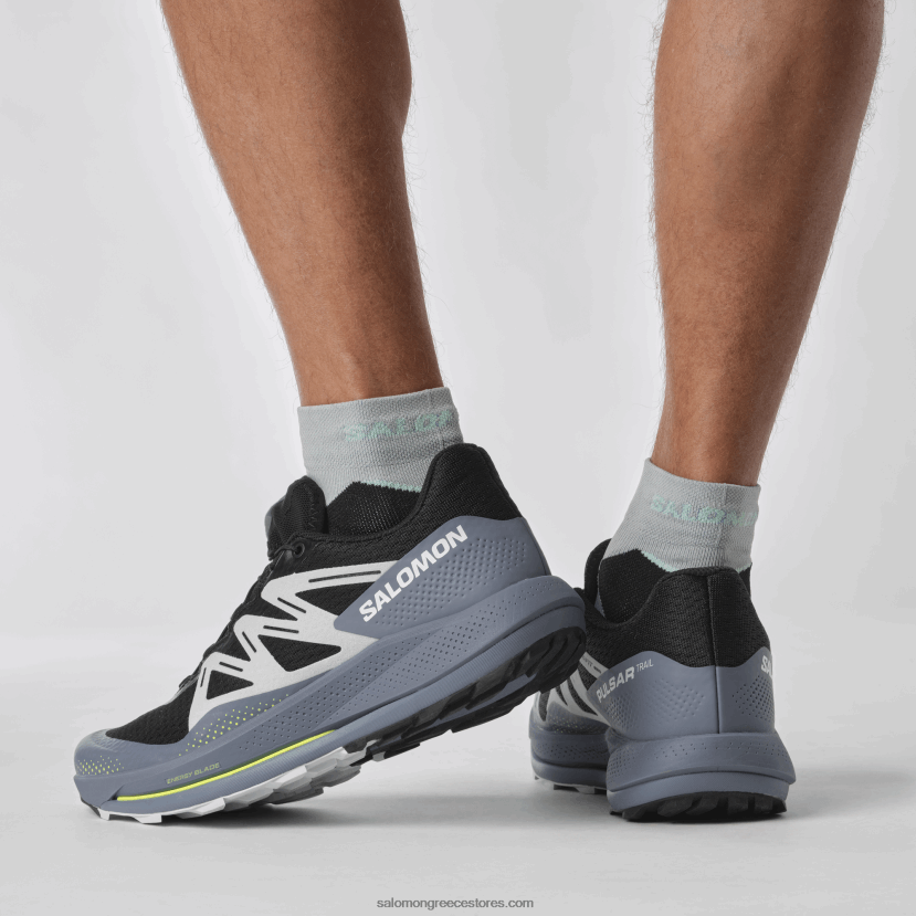 ανδρικά παπούτσια τρεξίματος - pulsar trail Salomon μαύρο/μπλε της Κίνας/αρκτικός πάγος DXFPHB1459