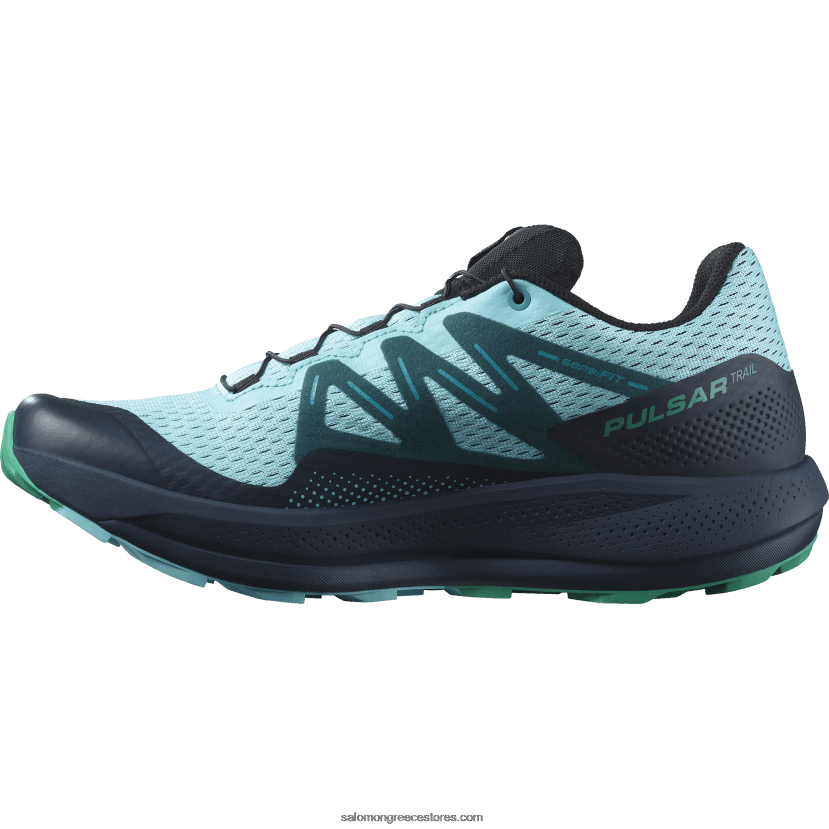 ανδρικά παπούτσια τρεξίματος - pulsar trail Salomon μπλε λάμψη/άνθρακας/σμαραγδί DXFPHB1460