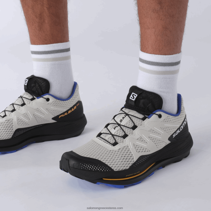 ανδρικά παπούτσια τρεξίματος - pulsar trail Salomon σεληνιακός βράχος/μαύρο/εκθαμβωτικό μπλε DXFPHB1461