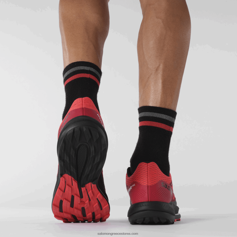 ανδρικά παπούτσια τρεξίματος - pulsar trail Salomon κόκκινο παπαρούνας/ποδηλασία κόκκινο/μαύρο DXFPHB1463