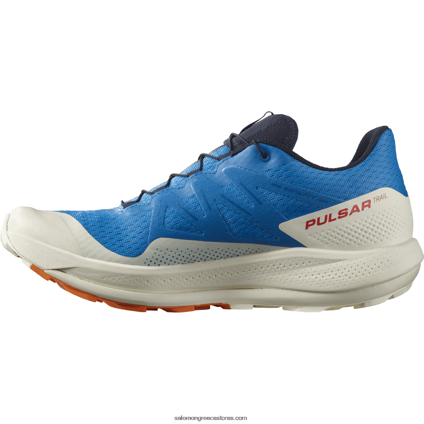 ανδρικά παπούτσια τρεξίματος - pulsar trail Salomon indigo bunting/πάγος βανίλιας/ζωντανό πορτοκάλι DXFPHB1458