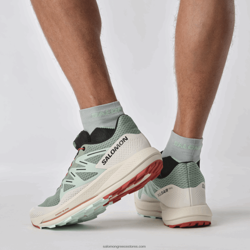 ανδρικά παπούτσια τρεξίματος - pulsar trail Salomon κρίνο pad/λευκασμένο aqua/καυτερή σάλτσα DXFPHB1464
