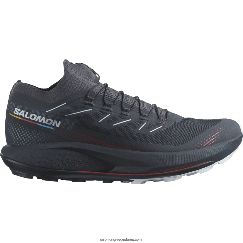 ανδρικά παπούτσια τρεξίματος - pulsar trail pro 2 Salomon άνθρακας/πύρινος κόκκινος/αρκτικός πάγος DXFPHB1436