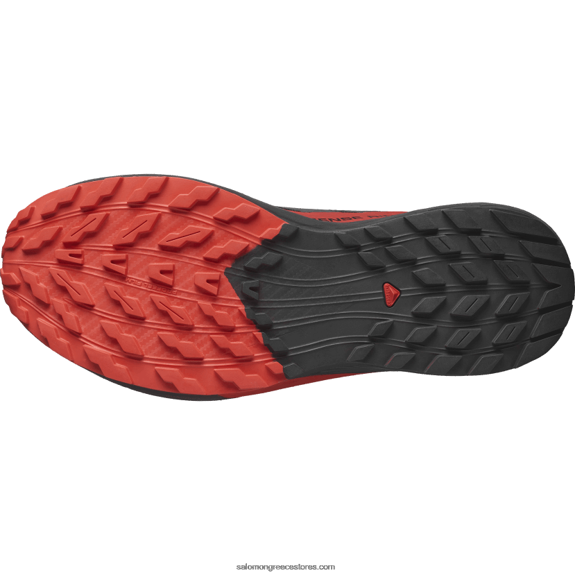 ανδρικά παπούτσια τρεξίματος - sense ride 5 Salomon μαύρο/φλογερό κόκκινο DXFPHB1432