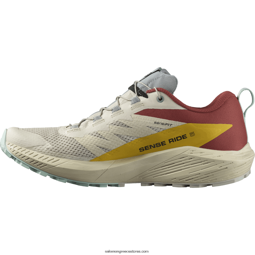 ανδρικά παπούτσια τρεξίματος - sense ride 5 Salomon βροχερή μέρα/καυτερή σάλτσα/φρέζια DXFPHB1435