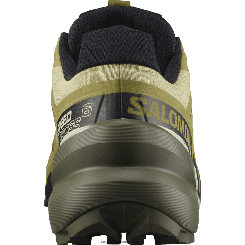 ανδρικά παπούτσια τρεξίματος - speedcross 6 Salomon πρασοπράσινη/μαύρη/λευκασμένη άμμος DXFPHB1450