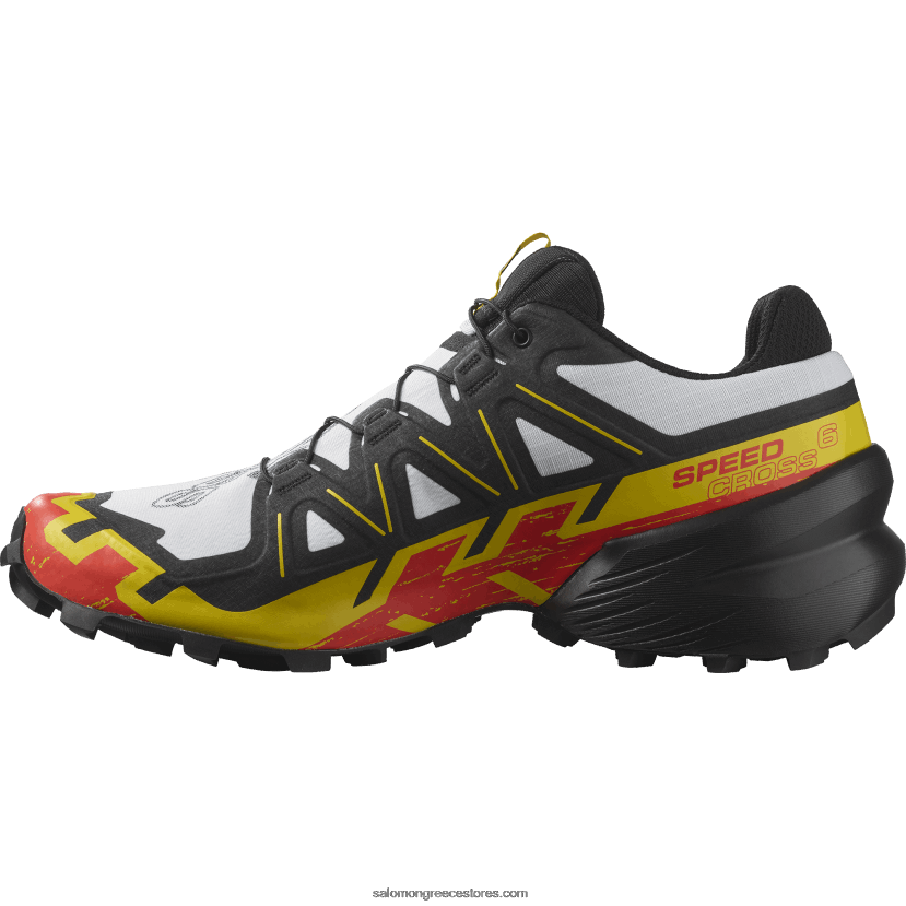 ανδρικά παπούτσια τρεξίματος - speedcross 6 Salomon λευκό/μαύρο/αυτοκρατορικό κίτρινο DXFPHB1451