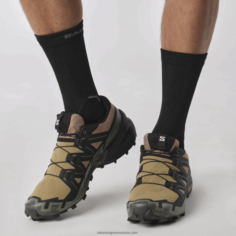 ανδρικά παπούτσια τρεξίματος - speedcross 6 Salomon φύκια / μαύρο / βαθύ πράσινο λειχήνα DXFPHB1455