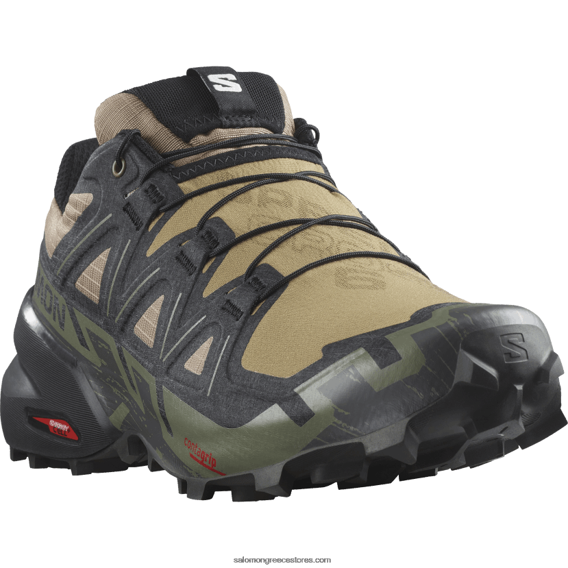 ανδρικά παπούτσια τρεξίματος - speedcross 6 Salomon φύκια / μαύρο / βαθύ πράσινο λειχήνα DXFPHB1455