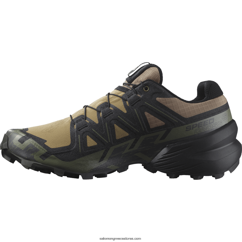 ανδρικά παπούτσια τρεξίματος - speedcross 6 Salomon φύκια / μαύρο / βαθύ πράσινο λειχήνα DXFPHB1455