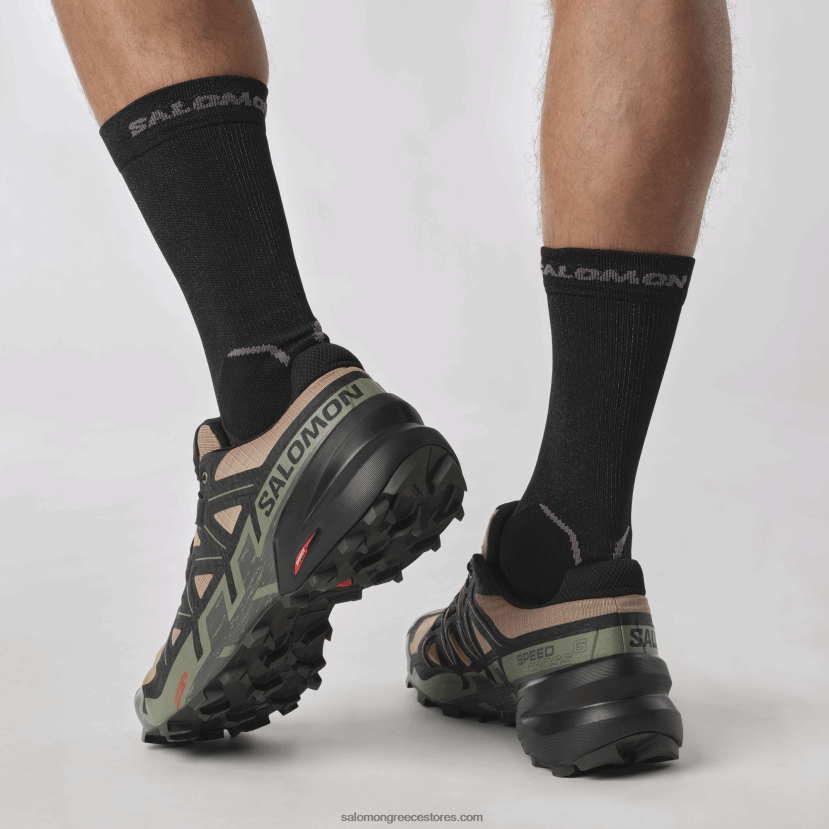 ανδρικά παπούτσια τρεξίματος - speedcross 6 Salomon φύκια / μαύρο / βαθύ πράσινο λειχήνα DXFPHB1455