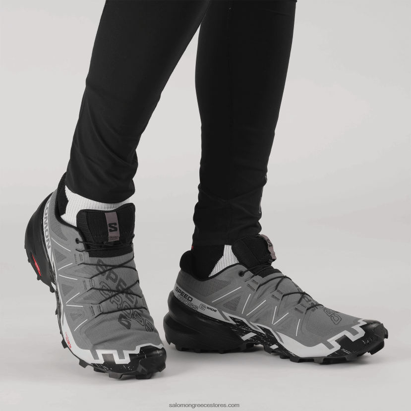 ανδρικά παπούτσια τρεξίματος - speedcross 6 πλάτους Salomon ήσυχη απόχρωση/μαύρο/μπλε πέρλα DXFPHB1470
