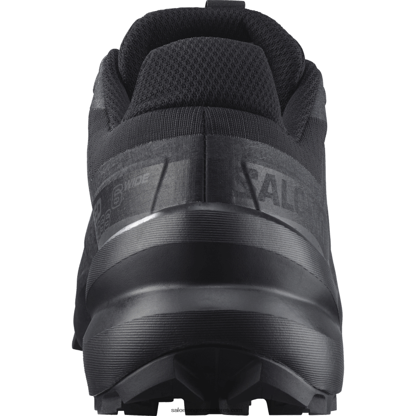 ανδρικά παπούτσια τρεξίματος - speedcross 6 πλάτους Salomon μαύρο/φανταστικό DXFPHB1471