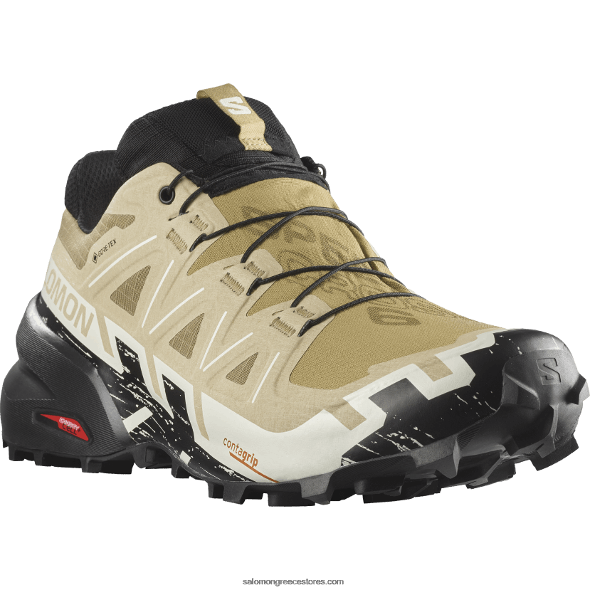 ανδρικά παπούτσια τρεξίματος - speedcross 6 gore-tex Salomon φύκια/μαύρο/πάγος βανίλιας DXFPHB1466