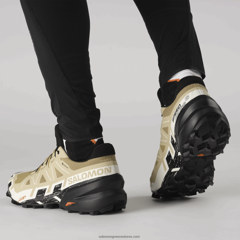 ανδρικά παπούτσια τρεξίματος - speedcross 6 gore-tex Salomon φύκια/μαύρο/πάγος βανίλιας DXFPHB1466
