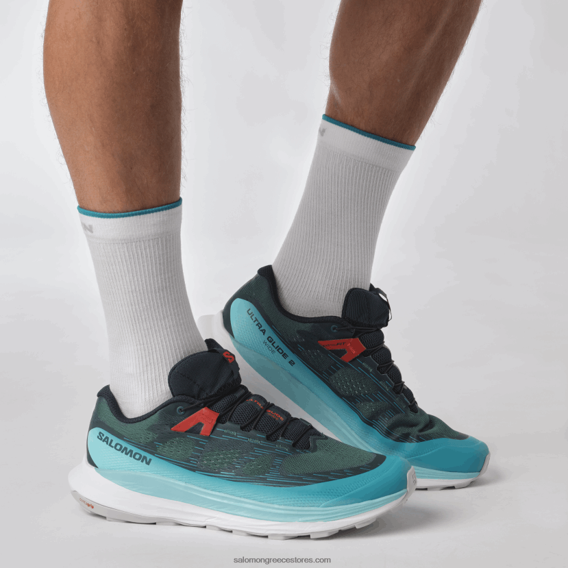 ανδρικά παπούτσια τρεξίματος - ultra glide 2 πλάτους Salomon ατλαντικό βαθύ/μπλε λάμψη/φλογερό κόκκινο DXFPHB1469