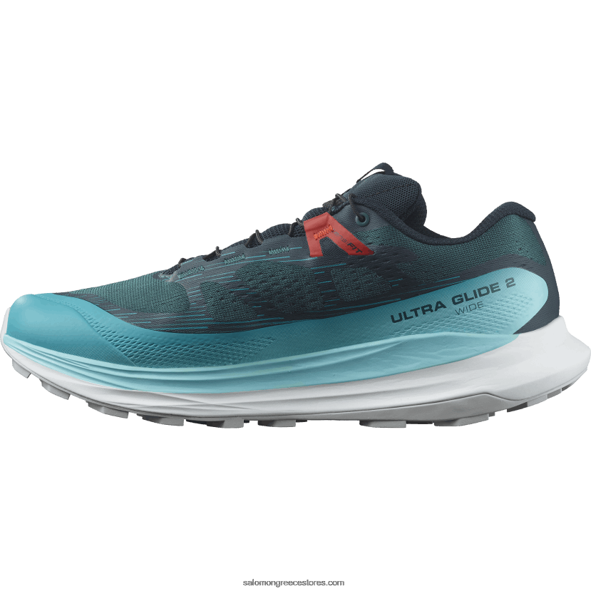 ανδρικά παπούτσια τρεξίματος - ultra glide 2 πλάτους Salomon ατλαντικό βαθύ/μπλε λάμψη/φλογερό κόκκινο DXFPHB1469