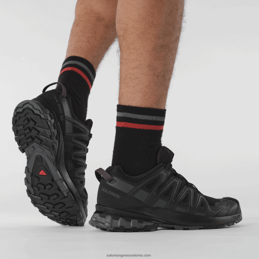 ανδρικά παπούτσια τρεξίματος - xa pro 3d v8 φαρδιά Salomon μαύρο/μαγνήτης DXFPHB1474
