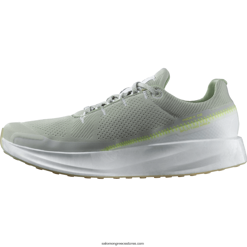 ανδρικά παπούτσια τρεξίματος - δείκτης 02 Salomon λευκό/φασκόμηλο της ερήμου/κίτρινο ασφαλείας DXFPHB1070