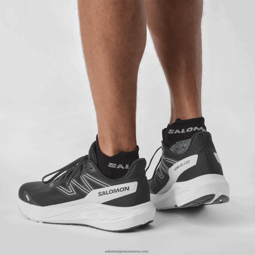 ανδρικά παπούτσια για τρέξιμο - aero blaze Salomon μαύρο/άσπρο/σεληνιακό βράχο DXFPHB1067