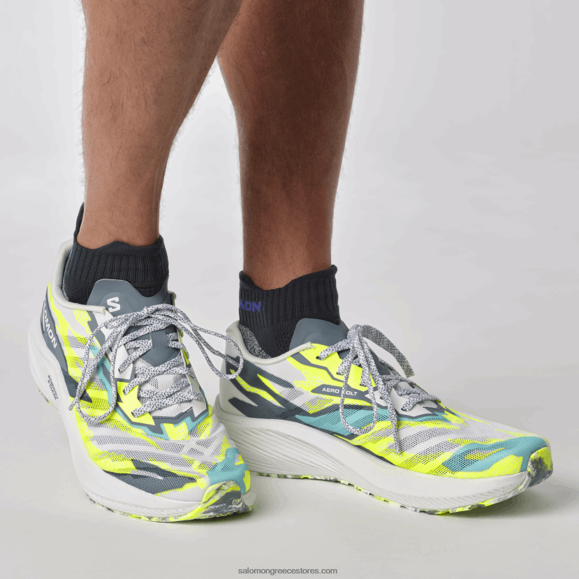 ανδρικά παπούτσια για τρέξιμο - aero volt Salomon λευκό/μπλε της Κίνας/κίτρινο ασφαλείας DXFPHB59