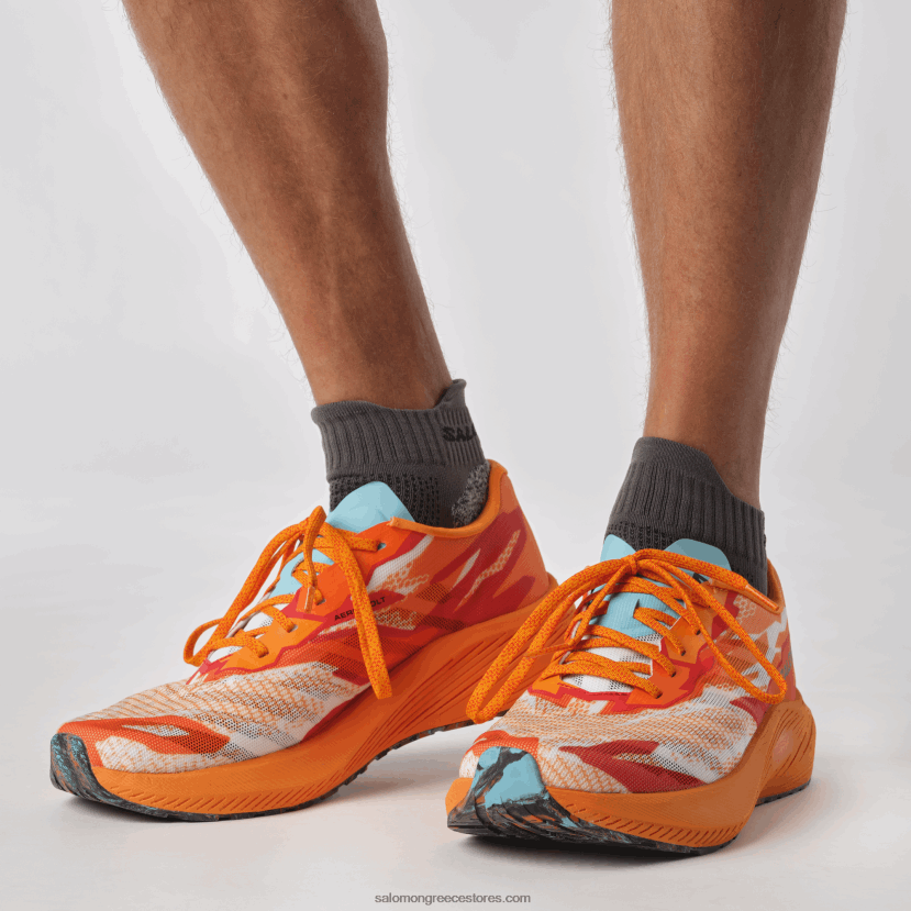 ανδρικά παπούτσια για τρέξιμο - aero volt Salomon κουρκουμάς/φλογερό κόκκινο/μπλε λάμψη DXFPHB60