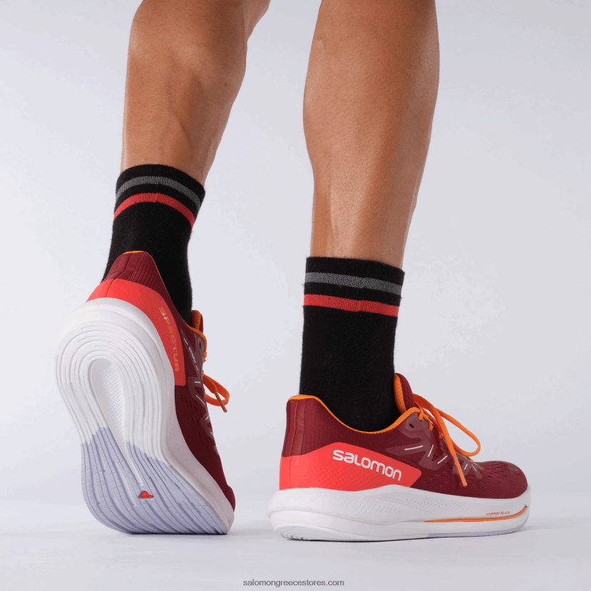 ανδρικά παπούτσια για τρέξιμο - spectur Salomon ποδηλασία κόκκινο/ζωντανό πορτοκαλί/μωβ ρείκι DXFPHB1077