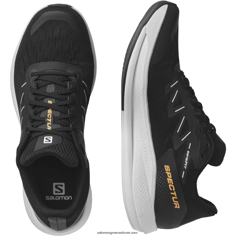 ανδρικά παπούτσια για τρέξιμο - spectur Salomon μαύρο / άσπρο / λαμπερό πορτοκαλί DXFPHB1078