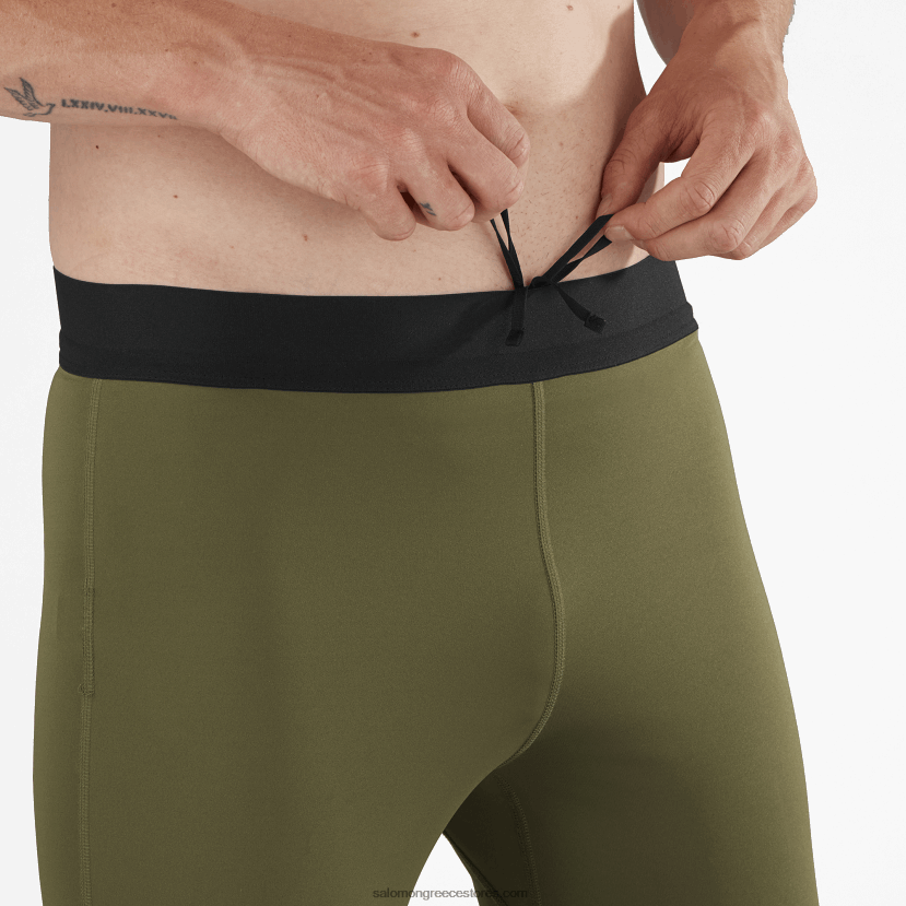 ανδρικό καλσόν - cross run Salomon βραδιά με φύλλα σταφυλιού/δάσος DXFPHB252