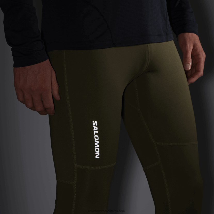 ανδρικό καλσόν - cross run Salomon βραδιά με φύλλα σταφυλιού/δάσος DXFPHB252