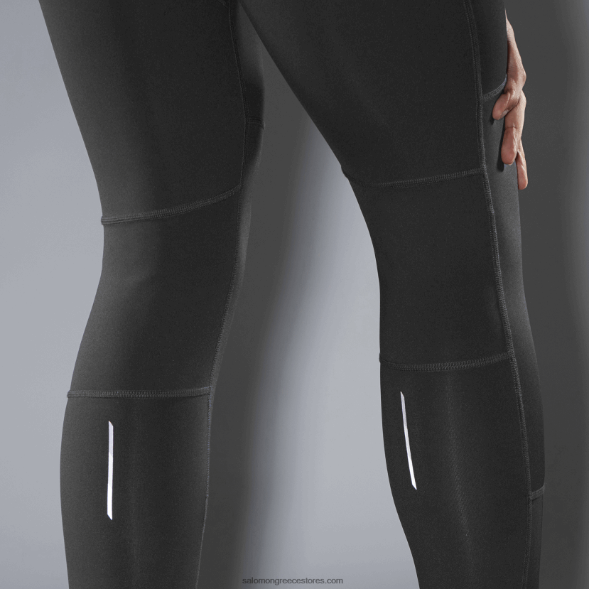 ανδρικό καλσόν - cross run Salomon βαθύ μαύρο DXFPHB253