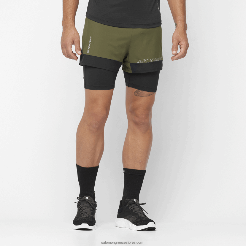 ανδρικό σορτς - σταυρός 2σε1 Salomon σταφυλόφυλλο/βαθύ μαύρο DXFPHB278
